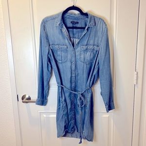 American Eagle Denim Chambray Dress Longsleeve detachable belt